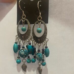 turquoise beaded earrings
